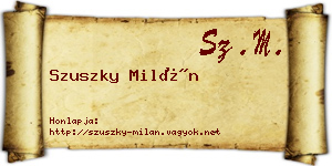 Szuszky Milán névjegykártya